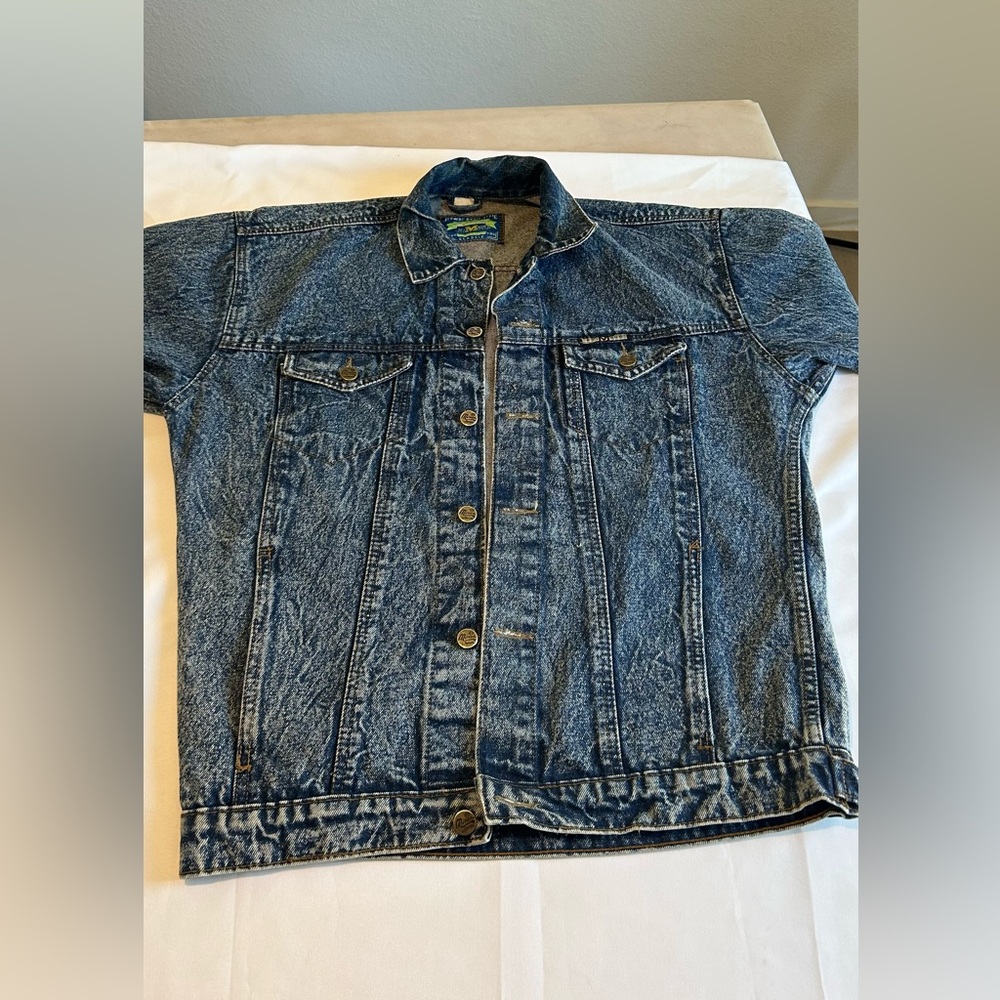 Vintage 90s Minor Jean Acid Wash Denim Jacket - Fits like Women's M / Boxy Fit